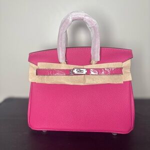 Fushia Pink genuine leather wirkin